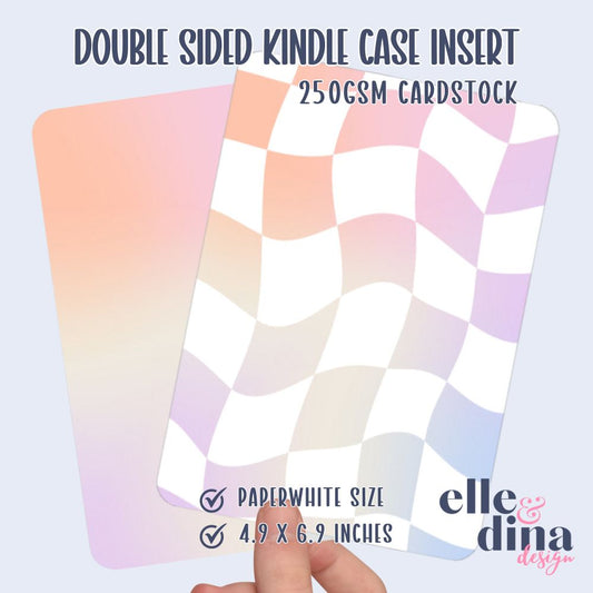 Kindle Case Insert - Wavy Checkerboard Pastel Ombre