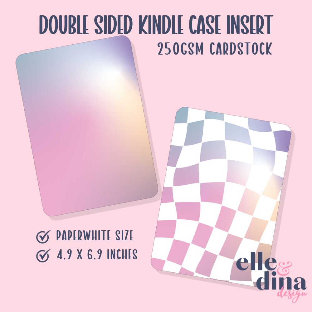 Kindle Case Insert - Groovy Wavy Check Pastel Halo