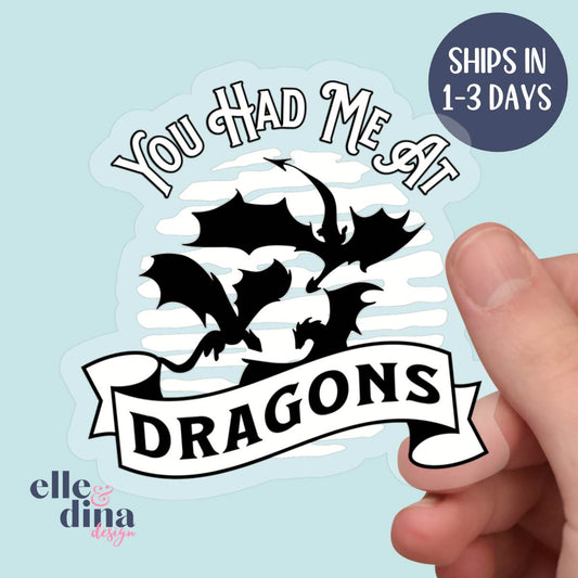 You Had Me At Dragons - Transparent Vinyl Sticker Die-Cut