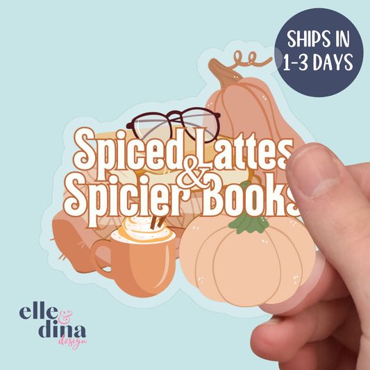 Spiced Lattes & Spicier Books - Transparent Vinyl Sticker Die-Cut