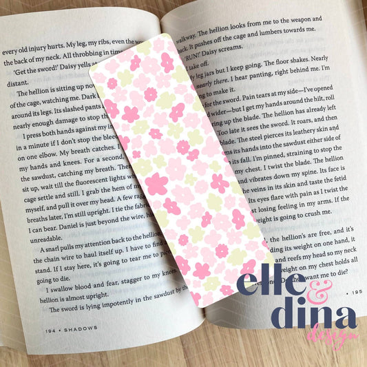 Flower Pattern Bookmark | Pink and Green