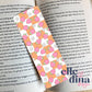 Checkerboard and Strawberry Pattern Bookmark | Pink and Orange