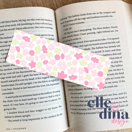 Flower Pattern Bookmark | Pink and Green