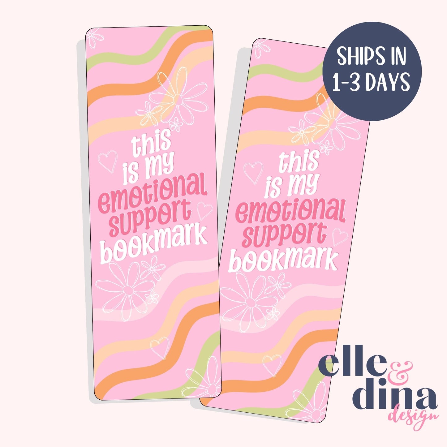 Emotional Support Bookmark - Pink