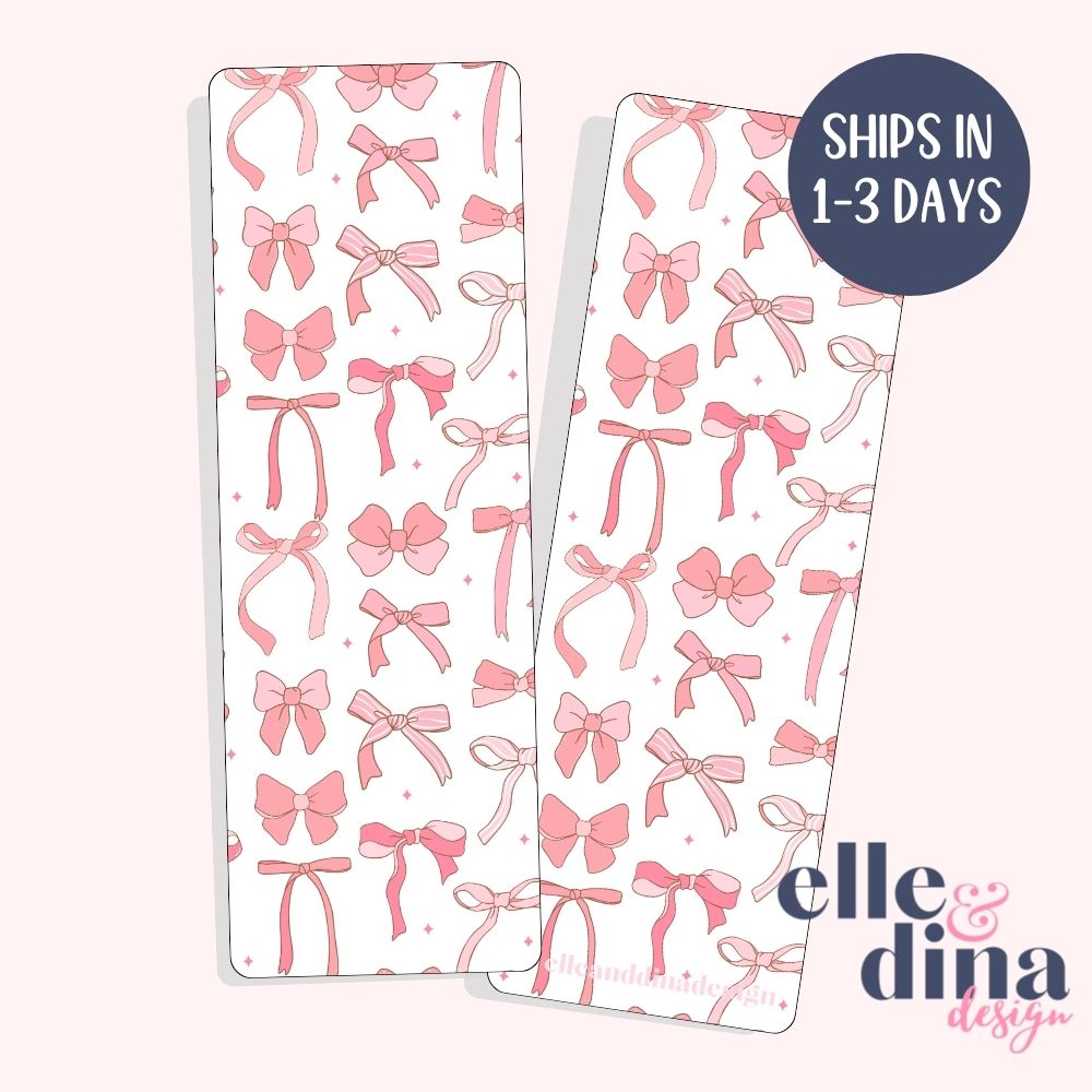 Coquette Style Pink Ribbon Bows Pattern Bookmark