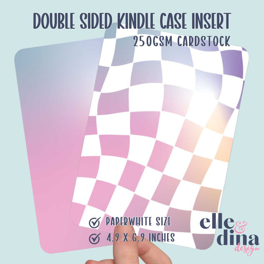 Kindle Case Insert - Groovy Wavy Check Pastel Halo