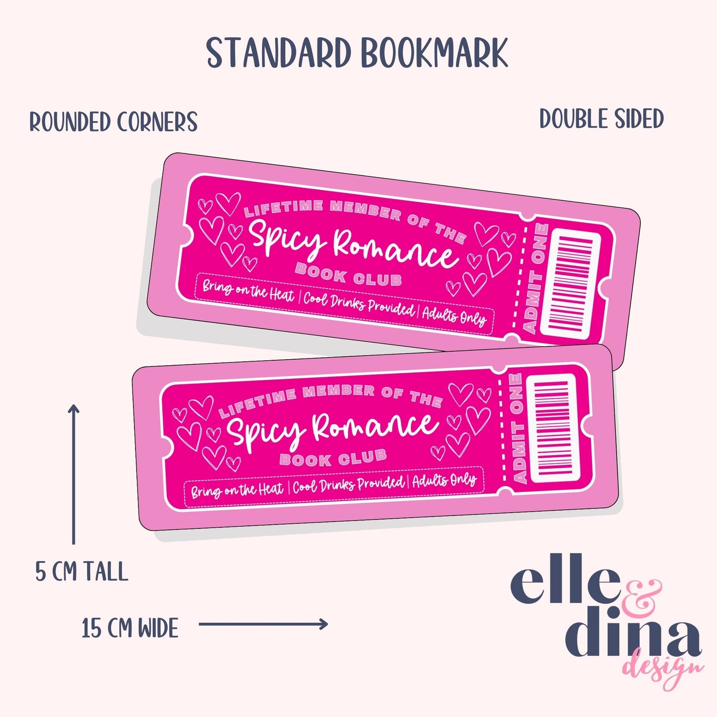 Spicy Romance Book Club Bookmark | Pink