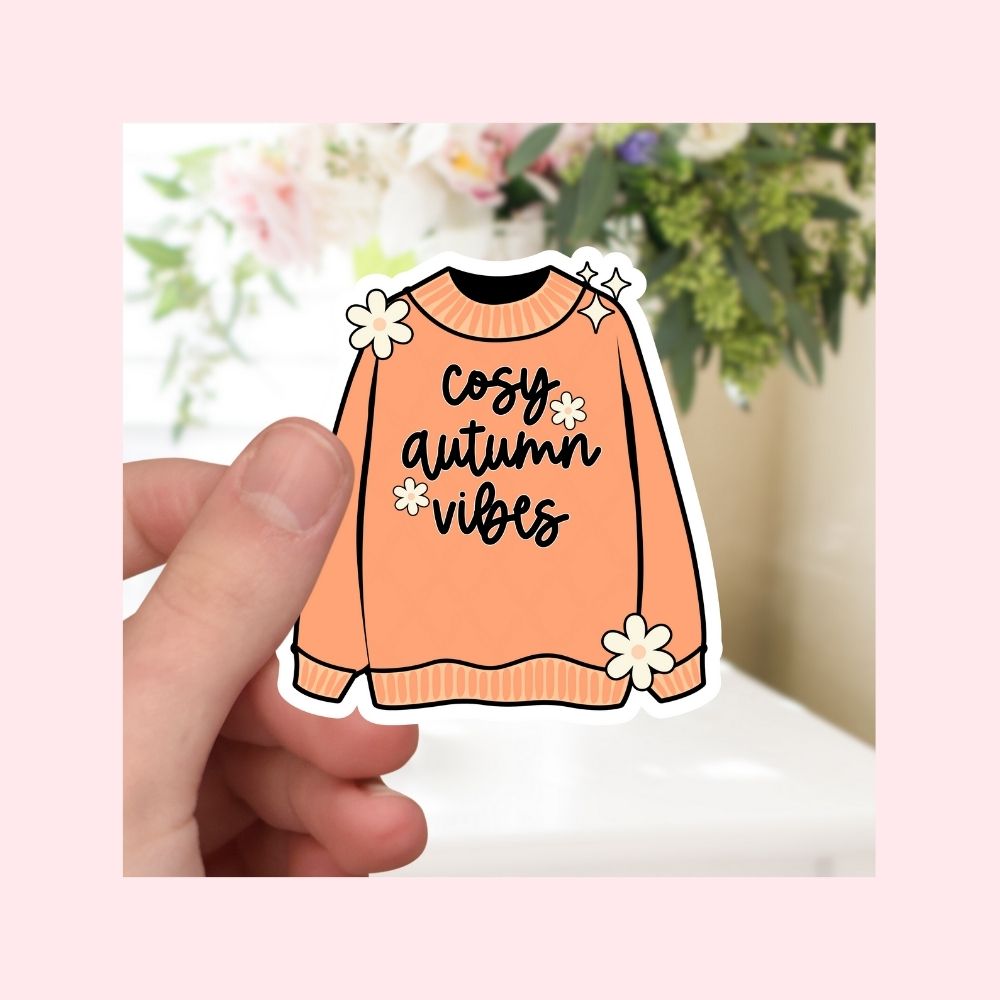 Cosy Autumn Vibes - Waterproof Vinyl Sticker Die-Cut