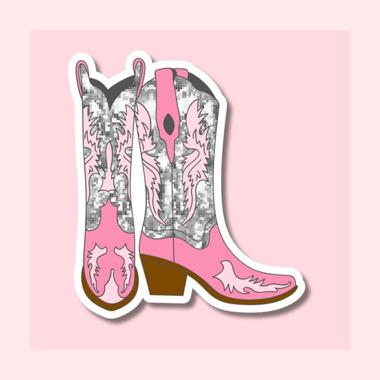 Disco Cowboy Boots - Waterproof Vinyl Sticker Die-Cut