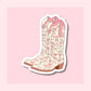 Cowboy Boots Coquette Bows - Waterproof Vinyl Sticker Die-Cut