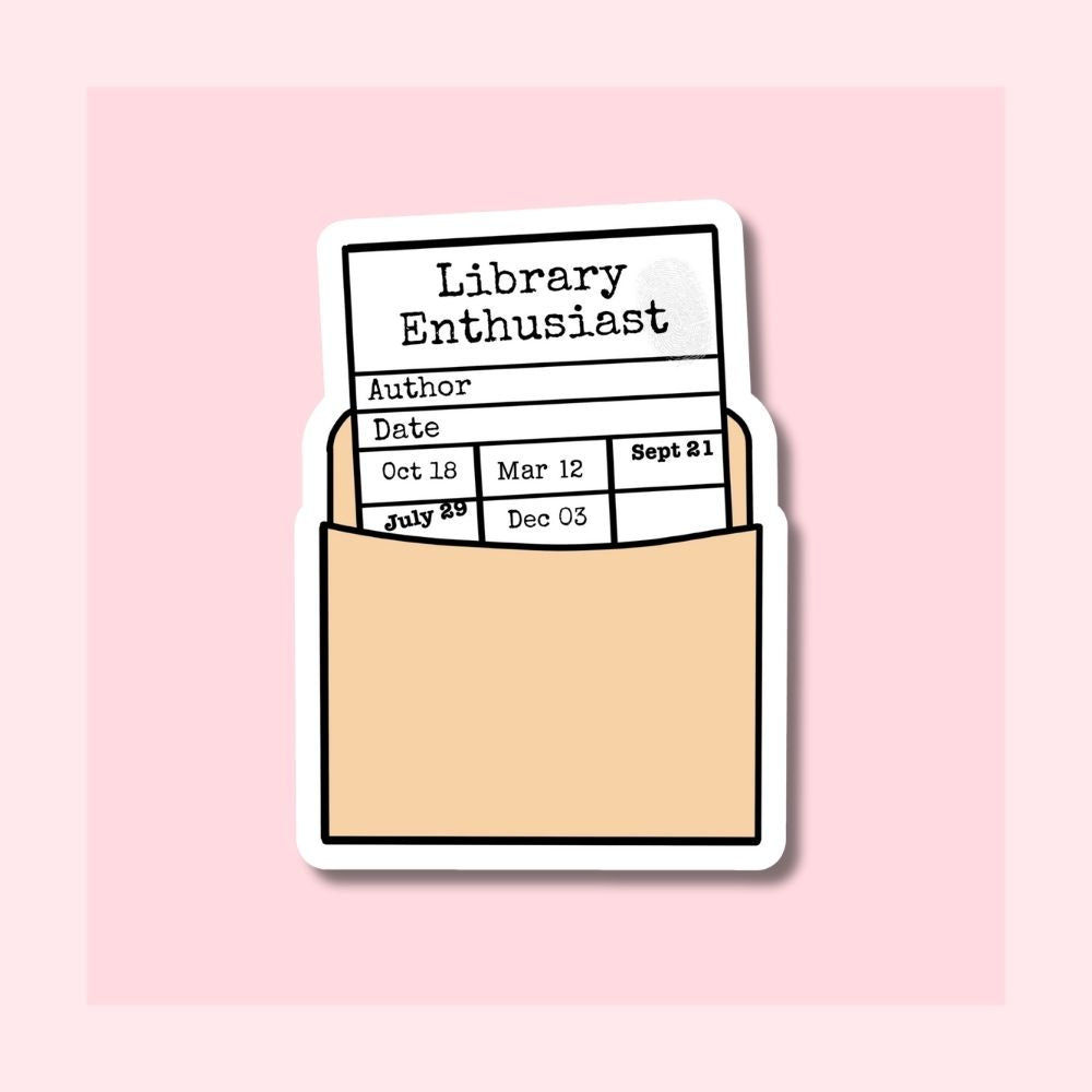 Library Enthusiast Sticker - Library Card - Waterproof Vinyl Sticker Die-Cut