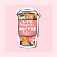 Life Happens, Coffee Helps - Waterproof Vinyl Sticker Die-Cut