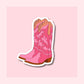 Pink Cowboy Boots - Waterproof Vinyl Sticker Kiss-Cut