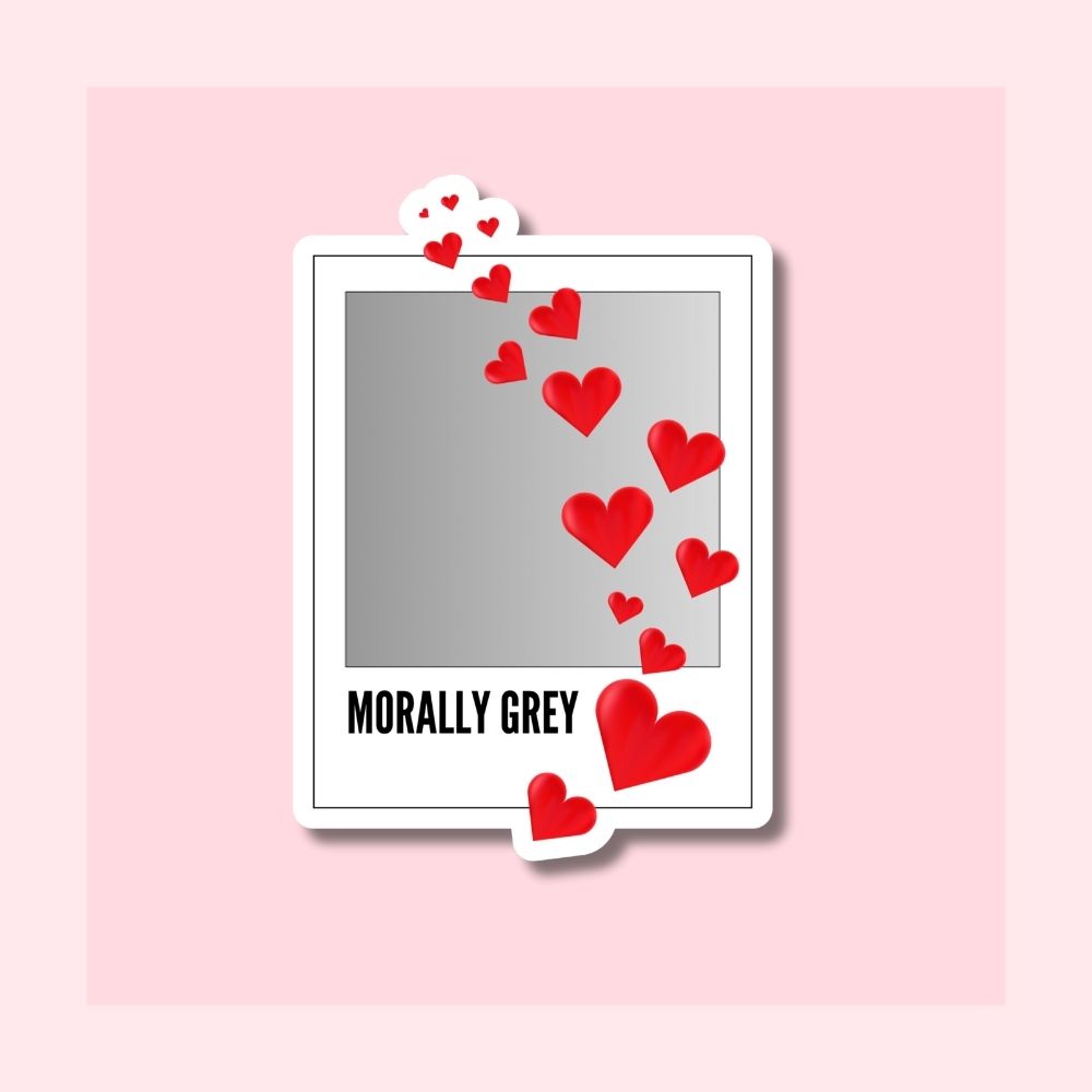 Morally Grey Bookish Polaroid - Waterproof Vinyl Sticker Die-Cut