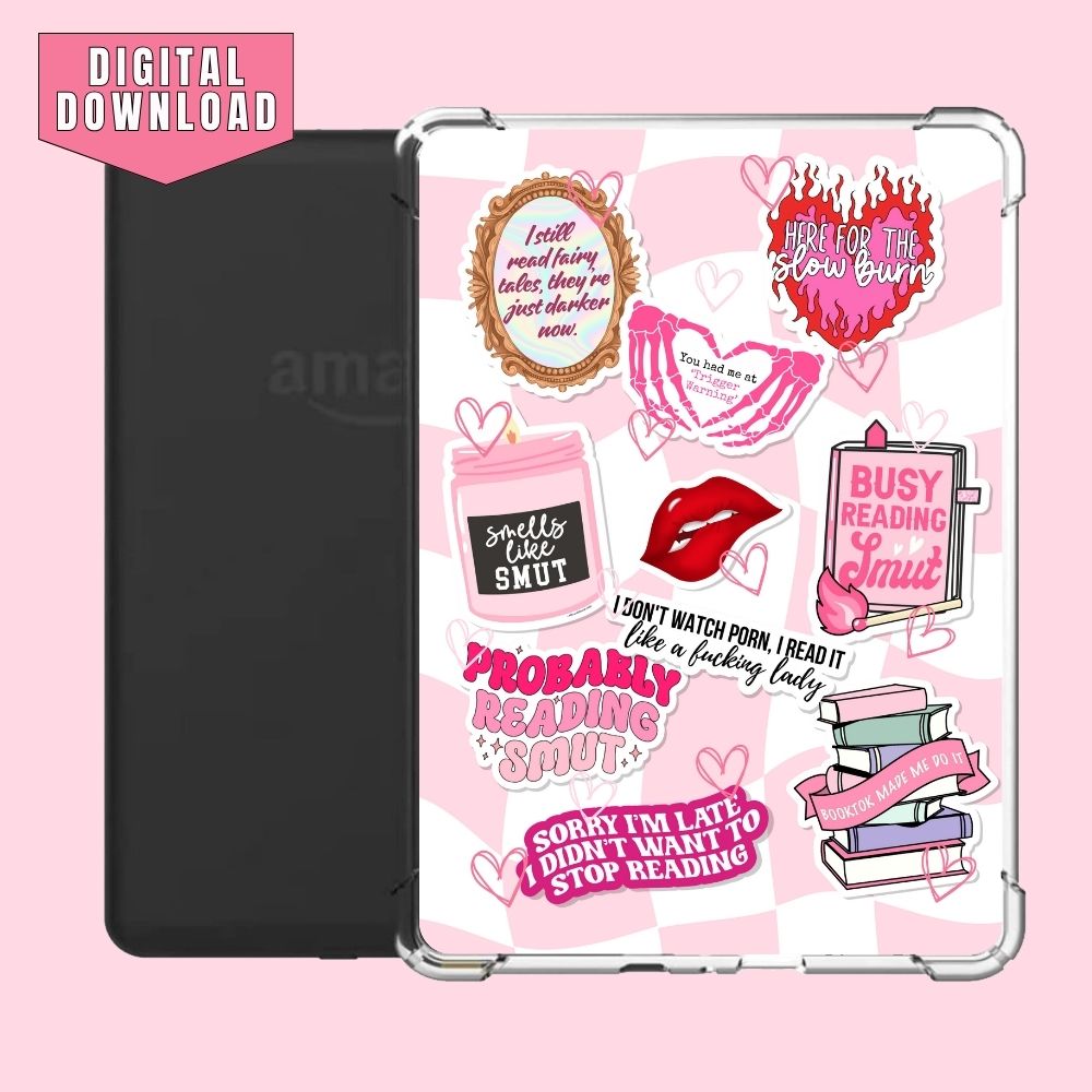 Printable Kindle Case Insert - Pink Spicy Reader's Collage