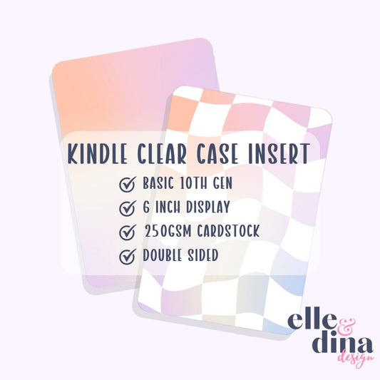 Kindle Basic Case Insert - Pastel Halo & Wavy Checkerboard