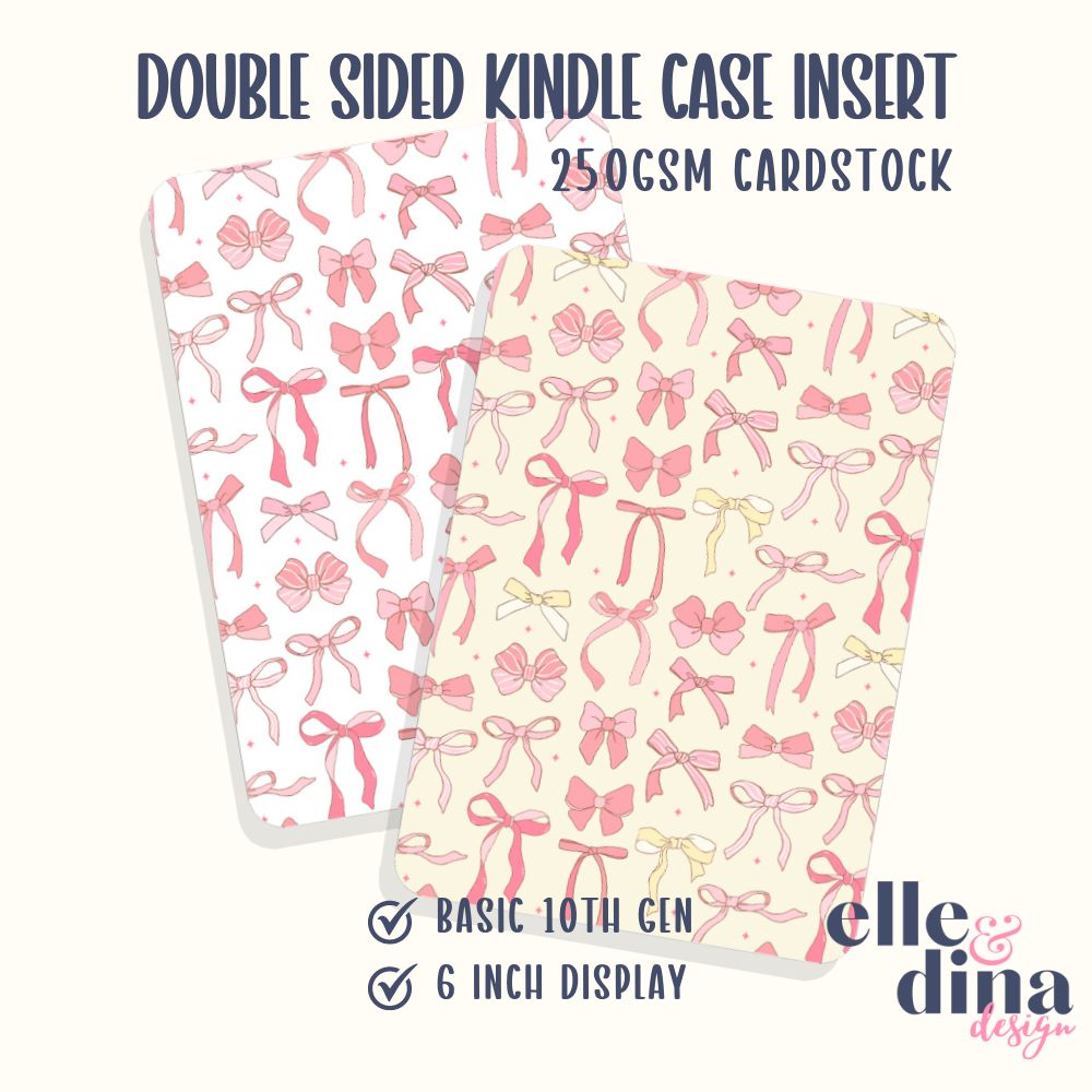 Kindle Basic Case Insert - Pink Bows